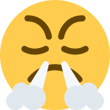 Rosto soltando vapor pelo nariz - Twitter / X