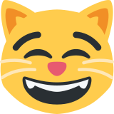 Rosto de gato sorrindo com olhos sorridentes - Twitter / X