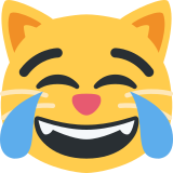 Rosto de gato com lágrimas de alegria - Twitter / X