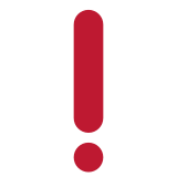 Ponto de exclamação vermelho - Twitter / X