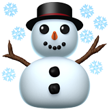Emoji boneco de neve floco de neve