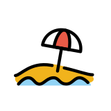 Praia e guarda-sol - OpenMoji