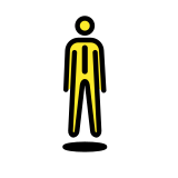 Homem de terno levitando - OpenMoji