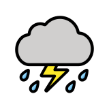 Chuva com trovão - OpenMoji