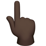 dorso da mão com indicador apontando para cima: pele escura