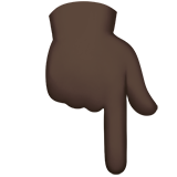 dorso da mão com indicador apontando para baixo: pele escura