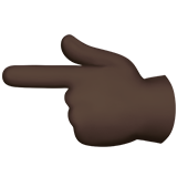 dorso da mão com indicador apontando para a esquerda: pele escura