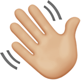 mão acenando: pele morena clara