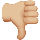 polegar para baixo: pele morena clara