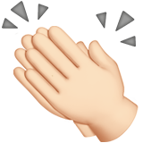 mãos aplaudindo: pele clara