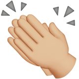 mãos aplaudindo: pele morena clara