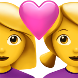 Emoji de casal feminino com de coração