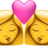 Emoji de mulheres beijando
