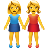 Emoji duas mulheres dando as mãos