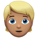 pessoa: pele morena e cabelo louro