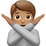 pessoa fazendo gesto de “não”: pele morena