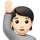 pessoa levantando a mão: pele clara