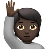 pessoa levantando a mão: pele escura