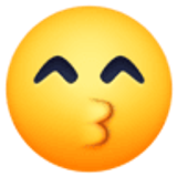 Rosto beijando com olhos sorridentes - Facebook