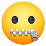 Rosto com boca de zíper - Facebook