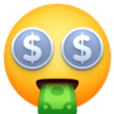 Rosto com cifrões - Facebook