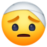 Rosto com atadura na cabeça - Facebook