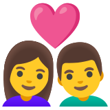 Casal apaixonado: mulher e homem - Noto Color Emoji