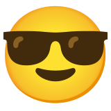 Rosto sorridente com óculos escuros - Noto Color Emoji