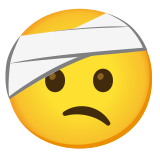 Rosto com atadura na cabeça - Noto Color Emoji