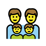 Família: homem, homem, menino e menino - OpenMoji