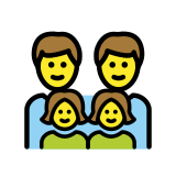 Família: homem, homem, menina e menina - OpenMoji