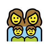 Família: mulher, mulher, menino e menino - OpenMoji