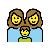Família: mulher, mulher e menino - OpenMoji