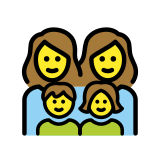 Família: mulher, mulher, menina e menino - OpenMoji