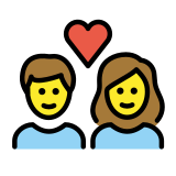 Casal apaixonado: mulher e homem - OpenMoji