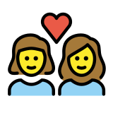 Casal apaixonado: mulher e mulher - OpenMoji