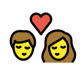 Beijo: mulher e homem - OpenMoji