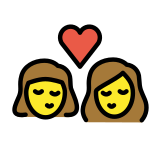Beijo: mulher e mulher - OpenMoji