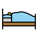 Pessoa deitada na cama - OpenMoji