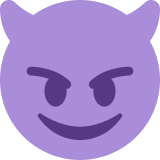 Rosto sorridente com chifres - Twitter / X