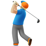 homem golfista: pele morena clara