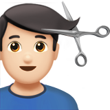 homem cortando o cabelo: pele clara