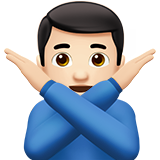 homem fazendo gesto de “não”: pele clara