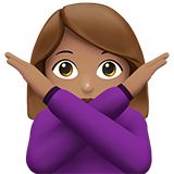 mulher fazendo gesto de “não”: pele morena