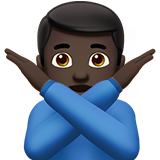 homem fazendo gesto de “não”: pele escura