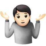 pessoa dando de ombros: pele clara