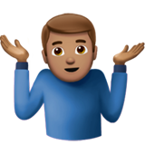 homem dando de ombros: pele morena