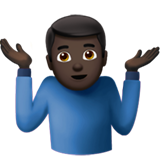 homem dando de ombros: pele escura