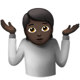 pessoa dando de ombros: pele escura