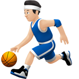 homem jogando basquete: pele clara